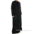 Arabic Zipper Front Dishdasha With Sleeve Accent Thobe